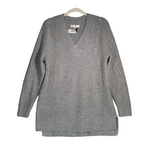 CJ Banks Tunic Sweater Womens X Gray V Neck Long Sleeve Cozycore Minimalist